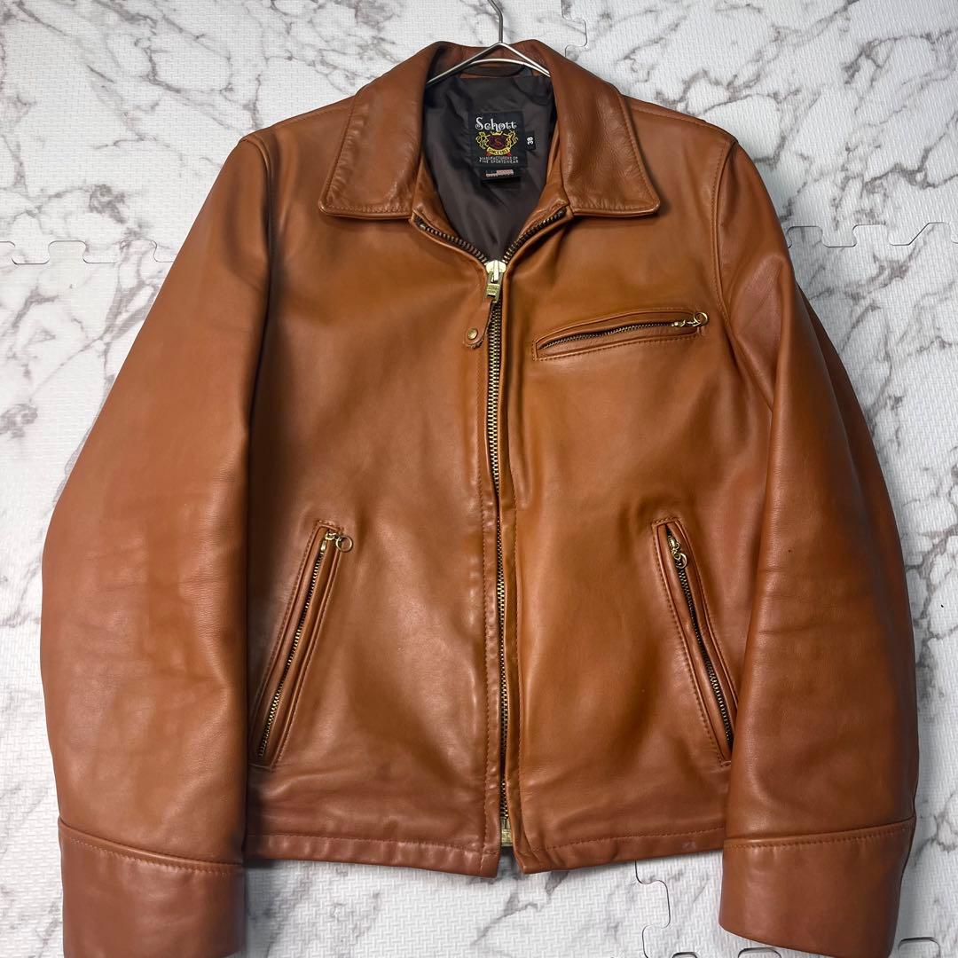 美品✨ 【米国製】schott トラッカージャケット 103US 38 茶色