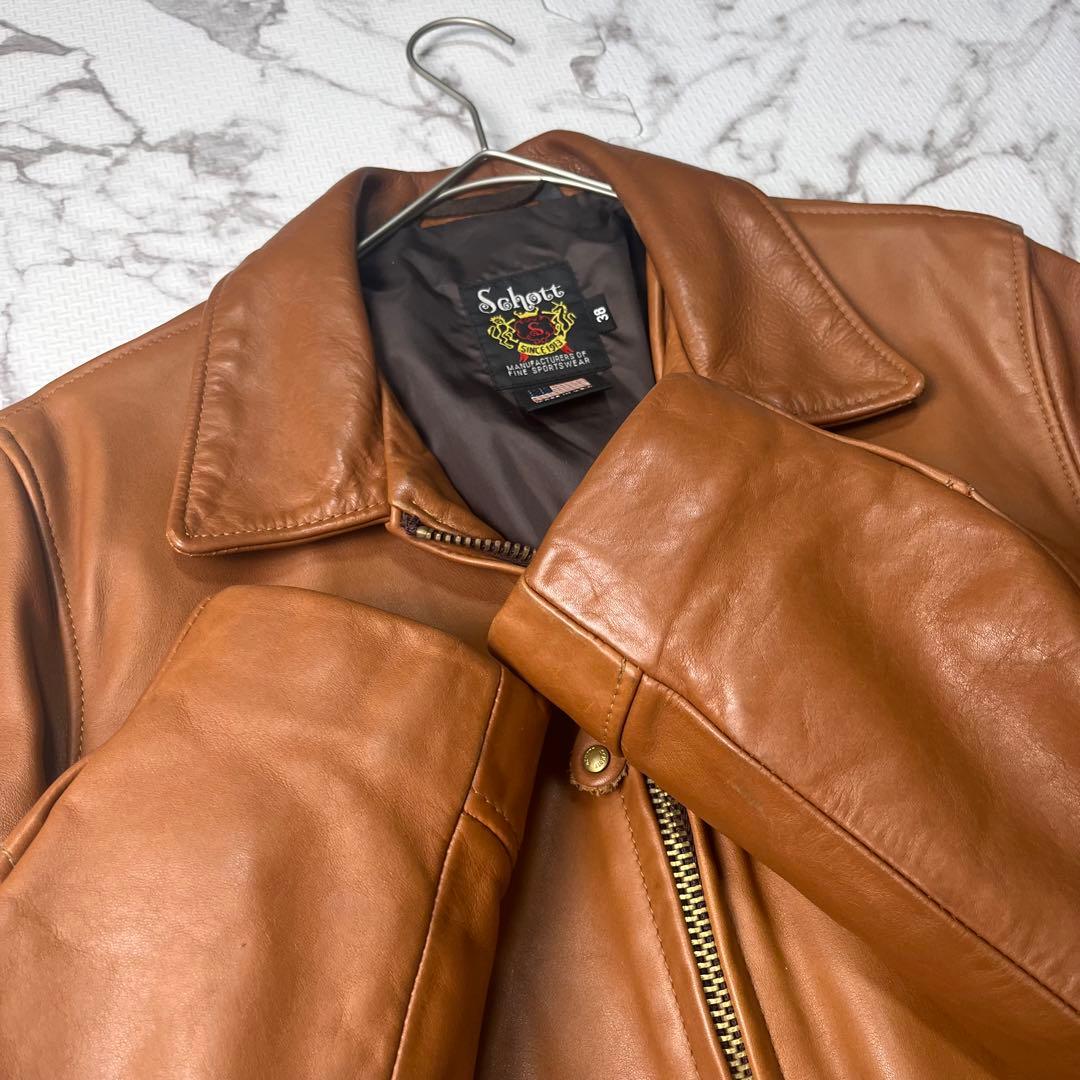 美品✨ 【米国製】schott トラッカージャケット 103US 38 茶色