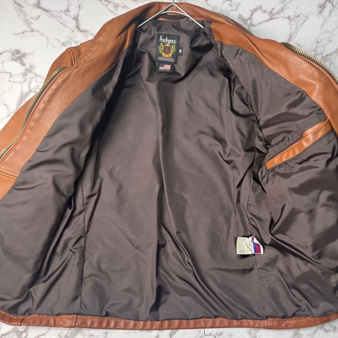 美品✨ 【米国製】schott トラッカージャケット 103US 38 茶色