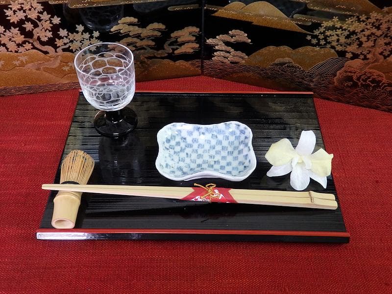 古伊万里　型刷印判　幾何学　市松紋様の図　変形皿　江戸期　AS-fbro