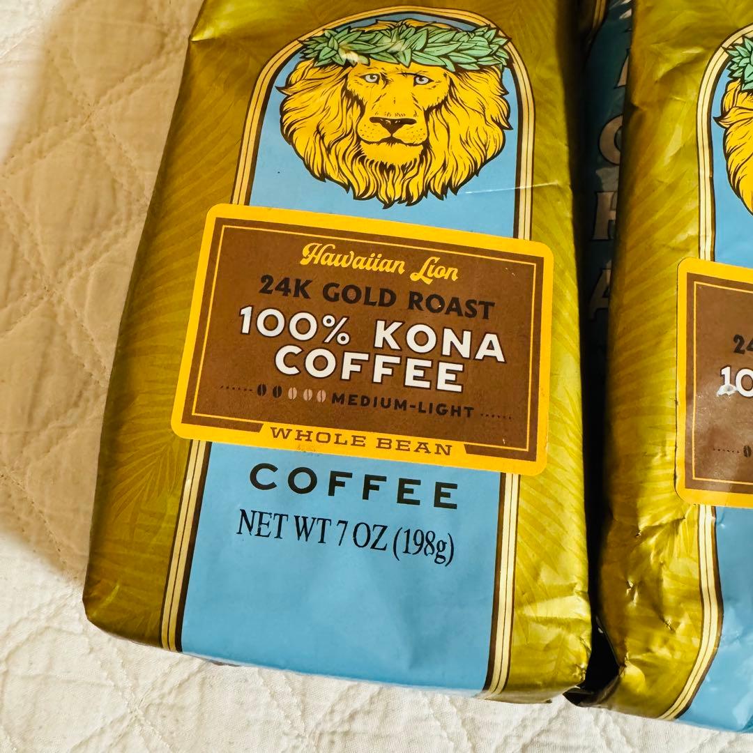 ライオンコーヒー　100% コナ 24k ゴールドロースト 198g 2個