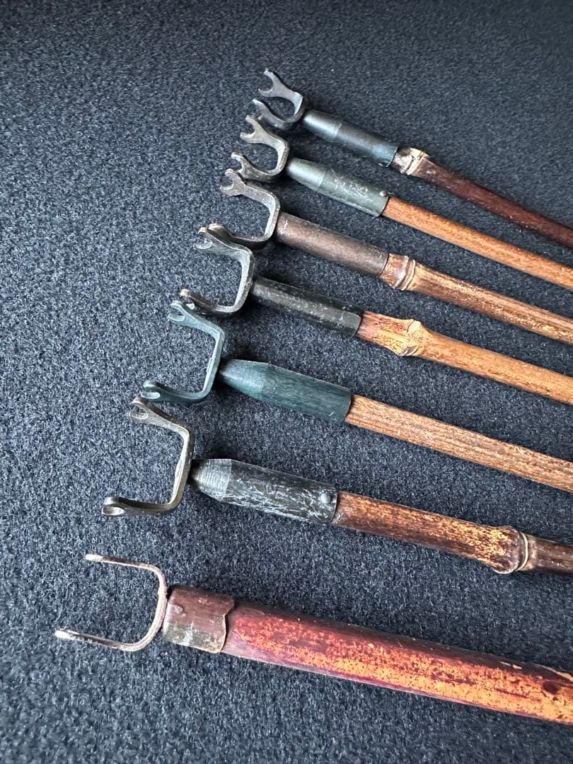 矢筈 掛け軸用 まとめ売り7点セット 古道具 竹 やはず インテリア 中古