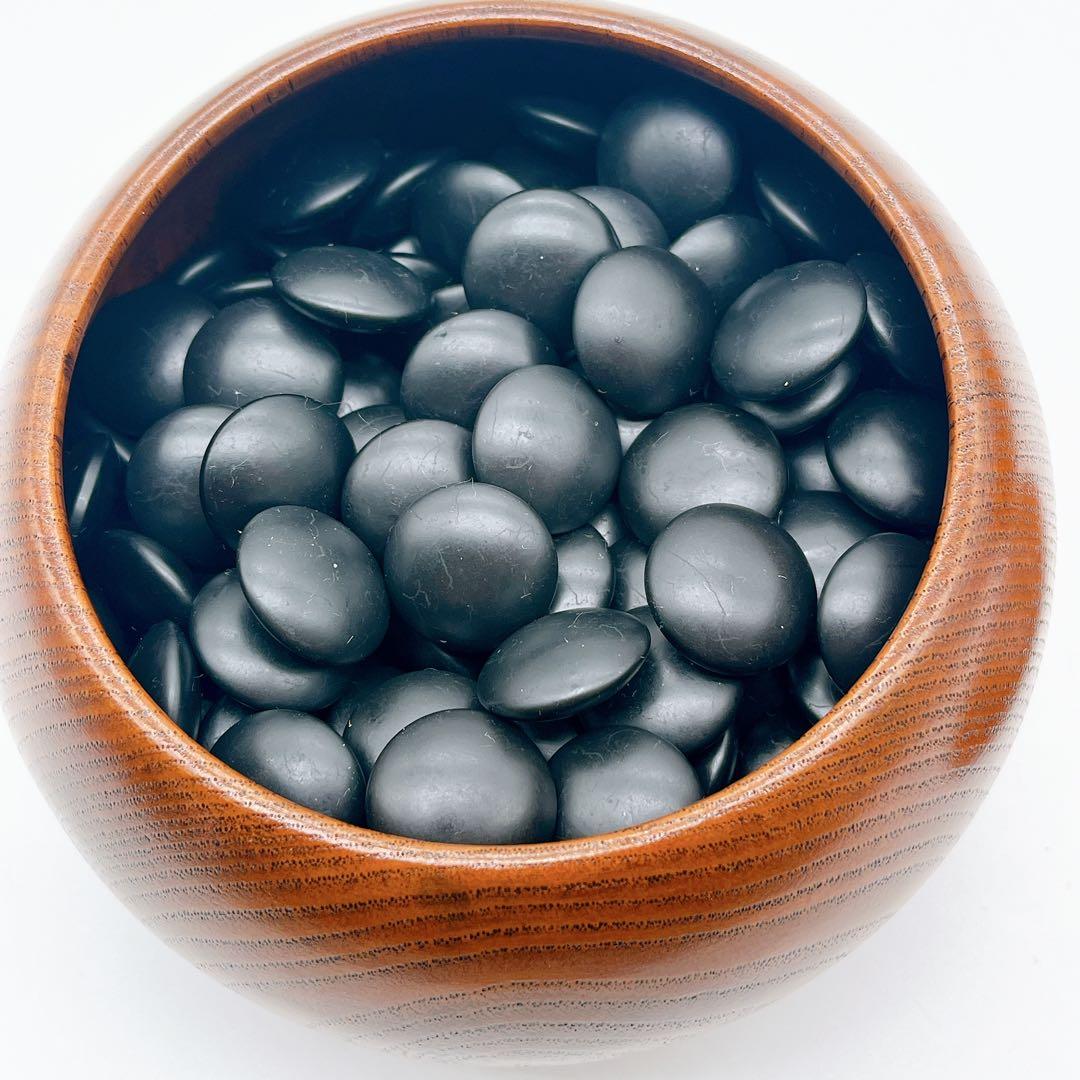 【高級】銘木碁笥 蛤碁石 那智黒 34号 特大 囲碁 碁石