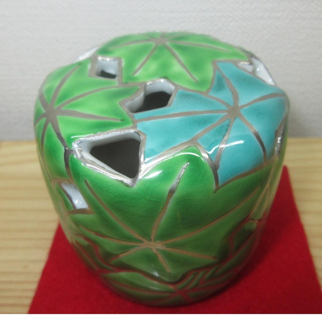 送料込【逢絢亭・新品】茶道具 蓋置 京焼 青楓蓋置 平安昭阿弥 共箱入り