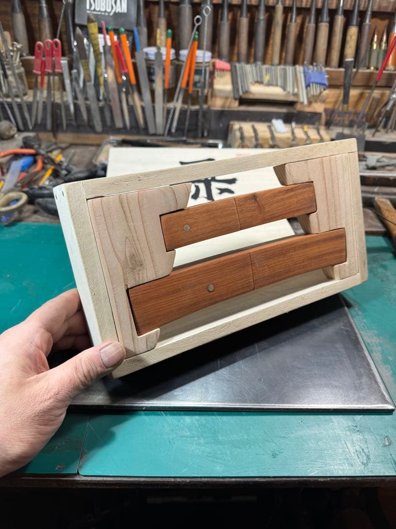 日本刀 残欠 大小 本花梨拵え 桐の化粧箱兼額