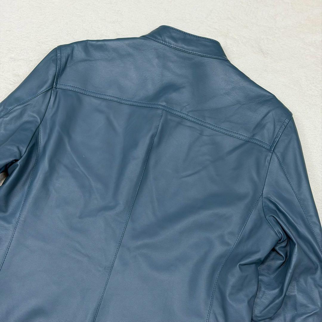 新品 2023年モデル JOSEPH ライダースジャケット ラムレザー ブルー