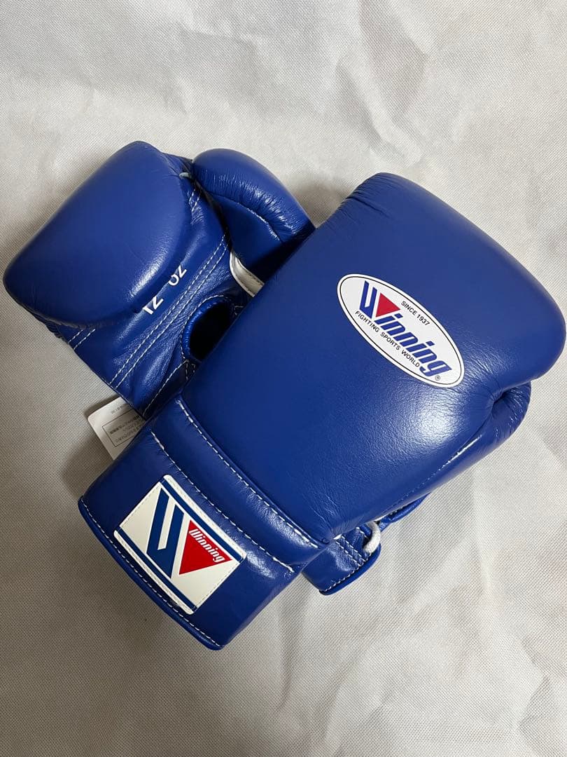 winning ボクシンググローブ 12オンス　ひも式　ブルー