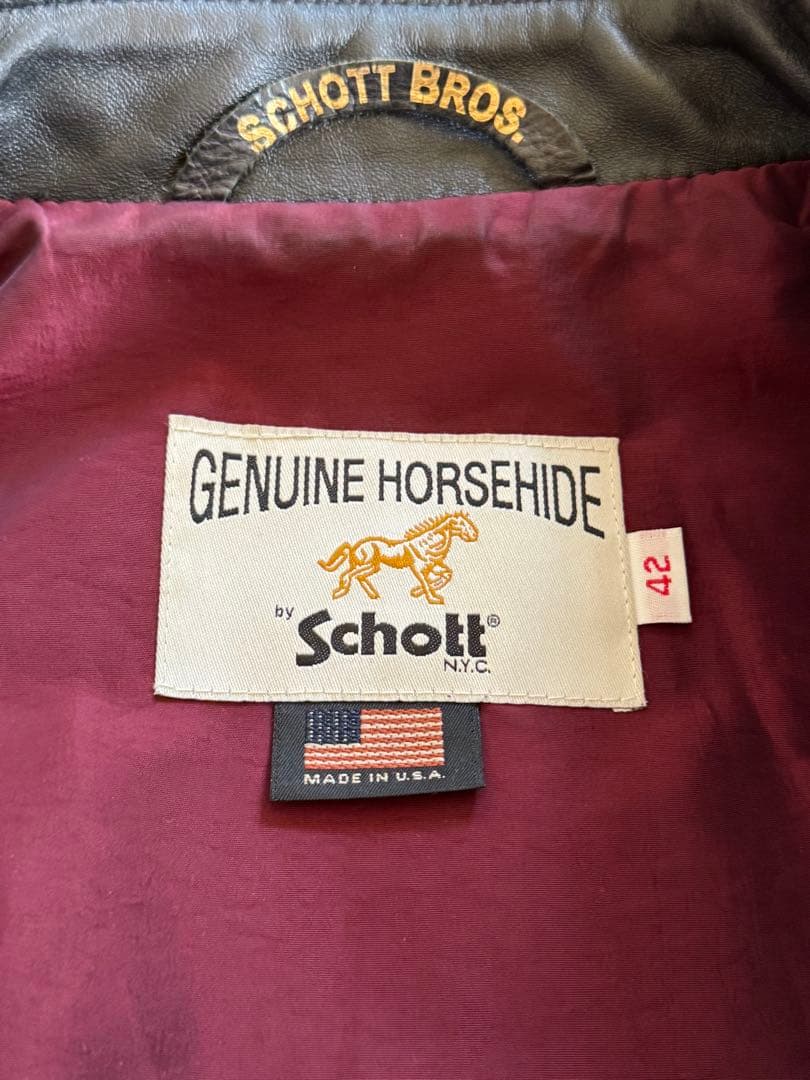 期間限定セール　早い者勝ち　schott ライダースジャケット 641xx 42