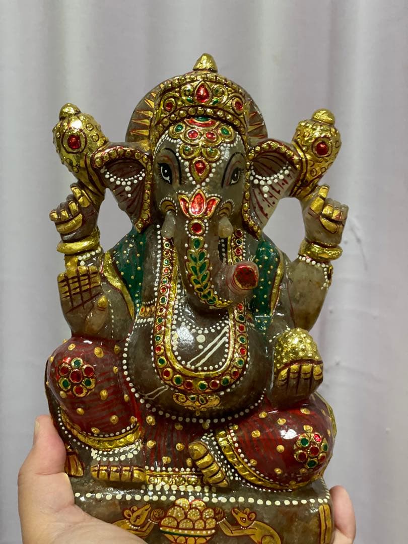 期間限定お値下げ！ ガネーシャ　特大　希少　置物　ラブラドライト