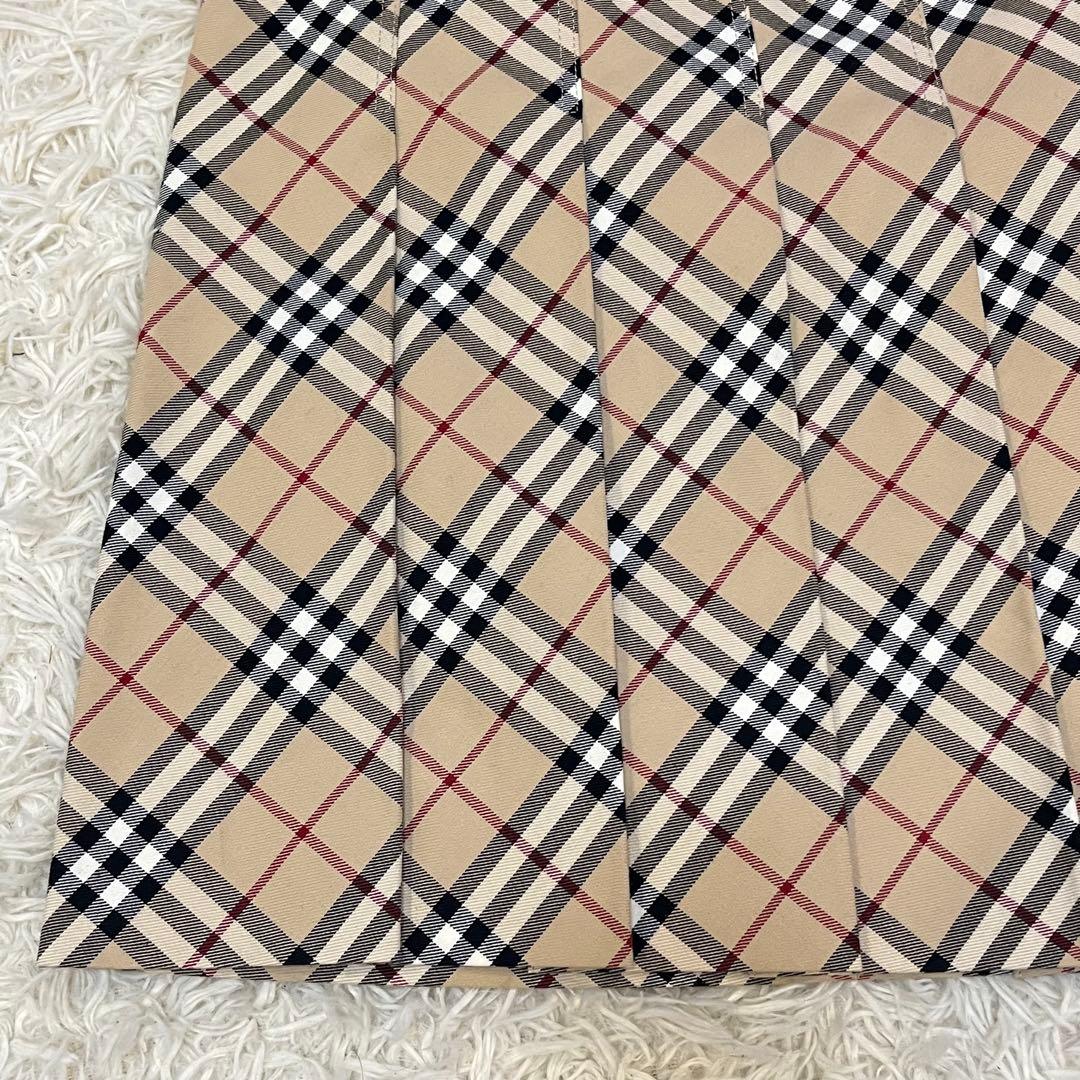 BURBERRY BLUELABELノバチェックプリーツラップスカート膝丈ベルト
