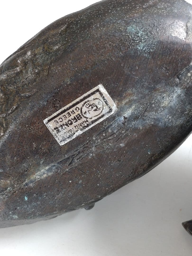 アンティーク オブジェ　ブロンズ製　　大小2個セット　刻印シール有　希少品