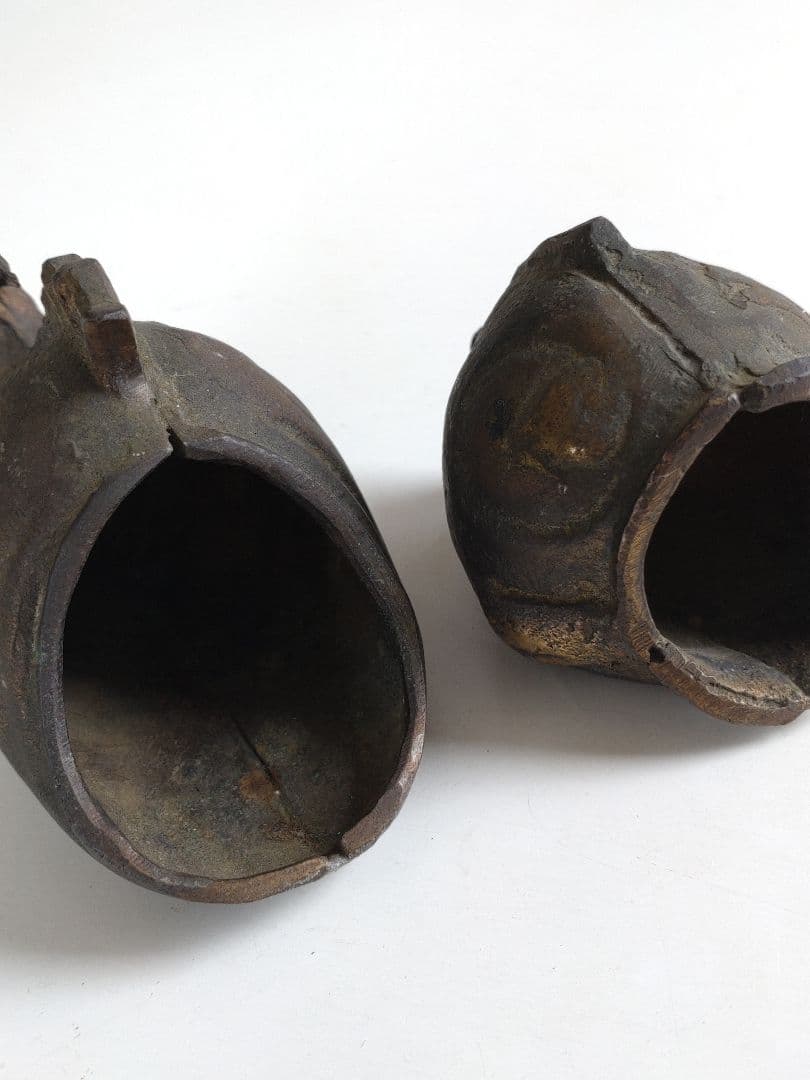 アンティーク オブジェ　ブロンズ製　　大小2個セット　刻印シール有　希少品