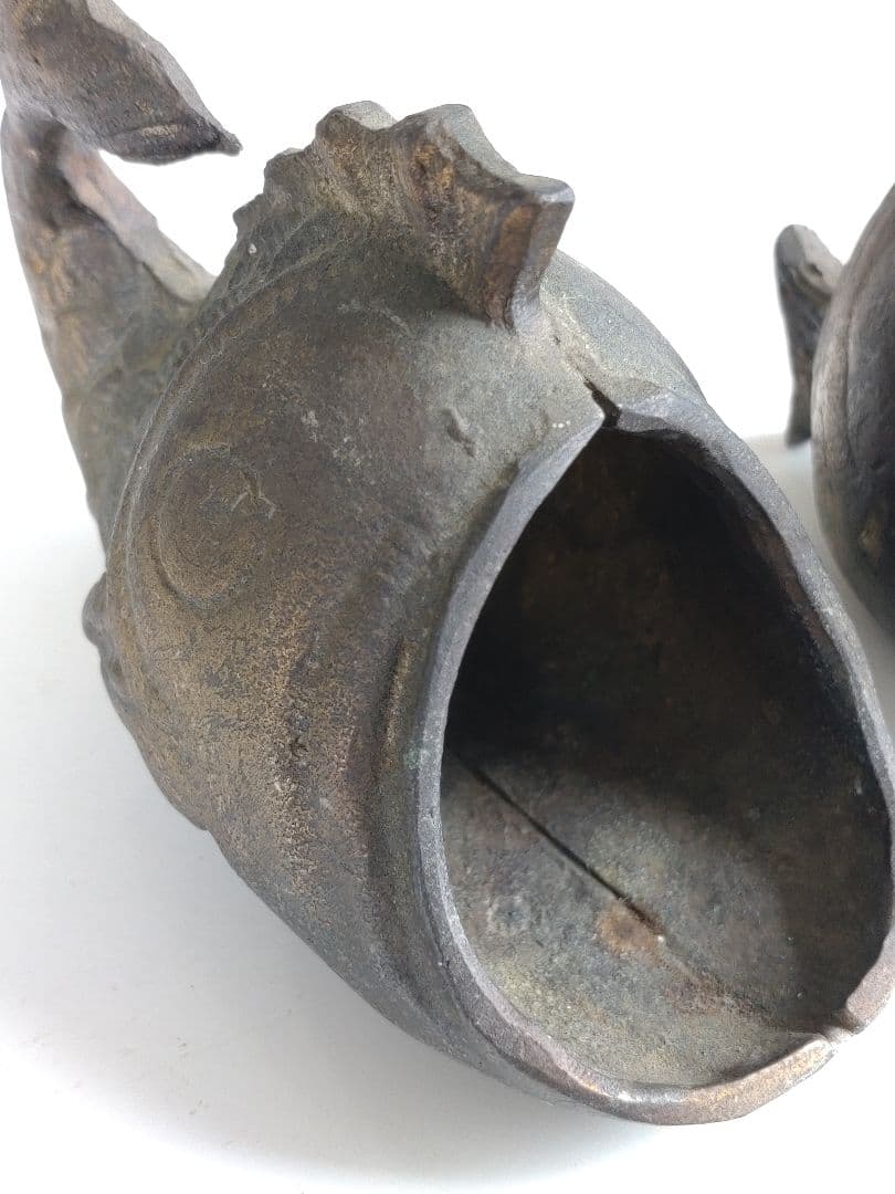 アンティーク オブジェ　ブロンズ製　　大小2個セット　刻印シール有　希少品