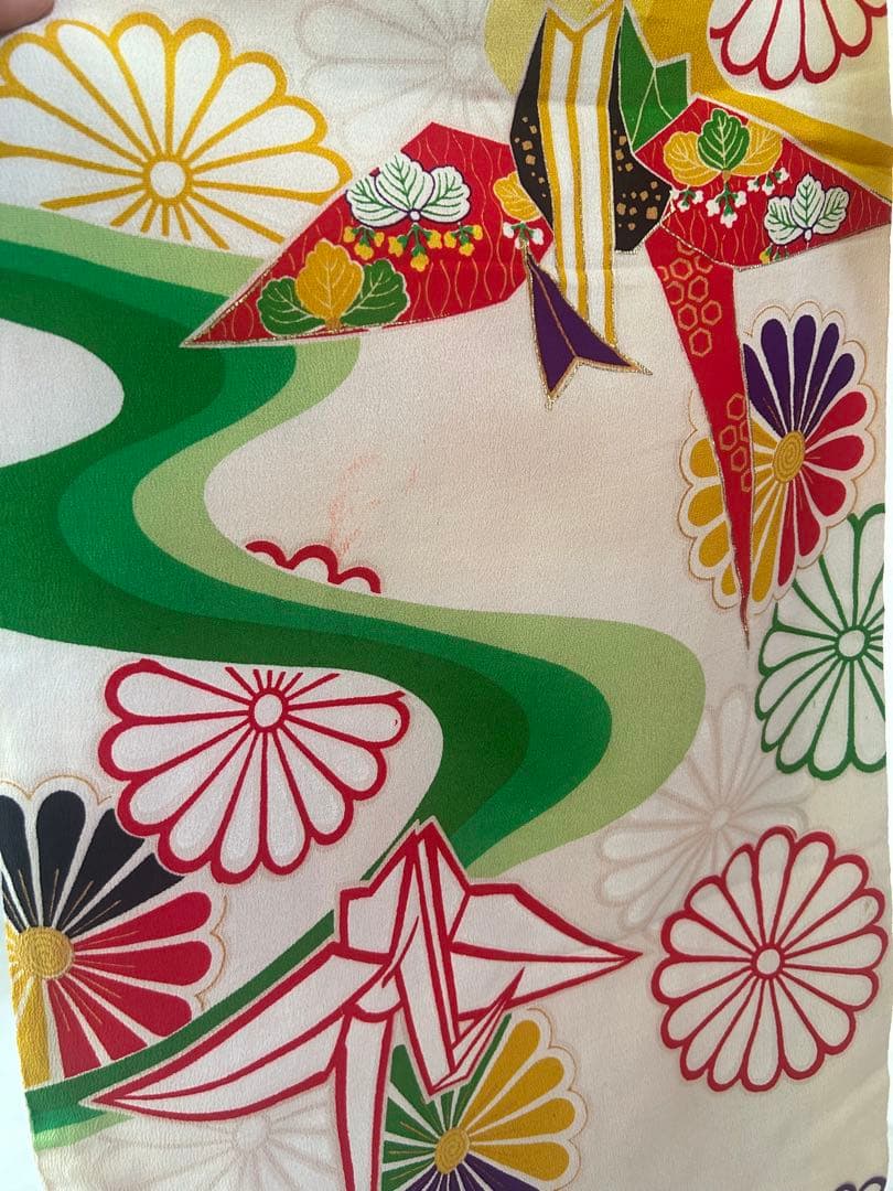 7歳　七五三　アンティーク正絹着物、帯、帯揚げ、帯締め　しごき