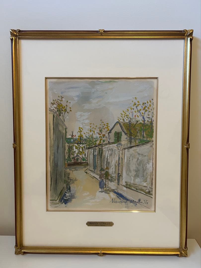 ユトリロ　霊感の村より　村の道　版画　リトグラフ　アート　パリ　風景