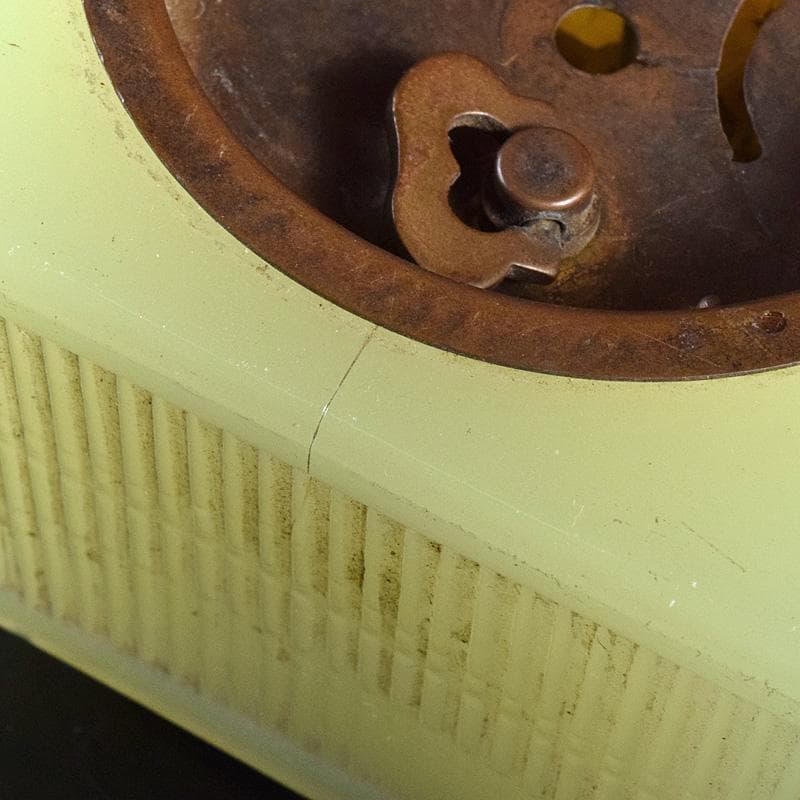 アンティーク　精工舎　ウランガラス　手巻き置時計　ジャンク品　V　R7735