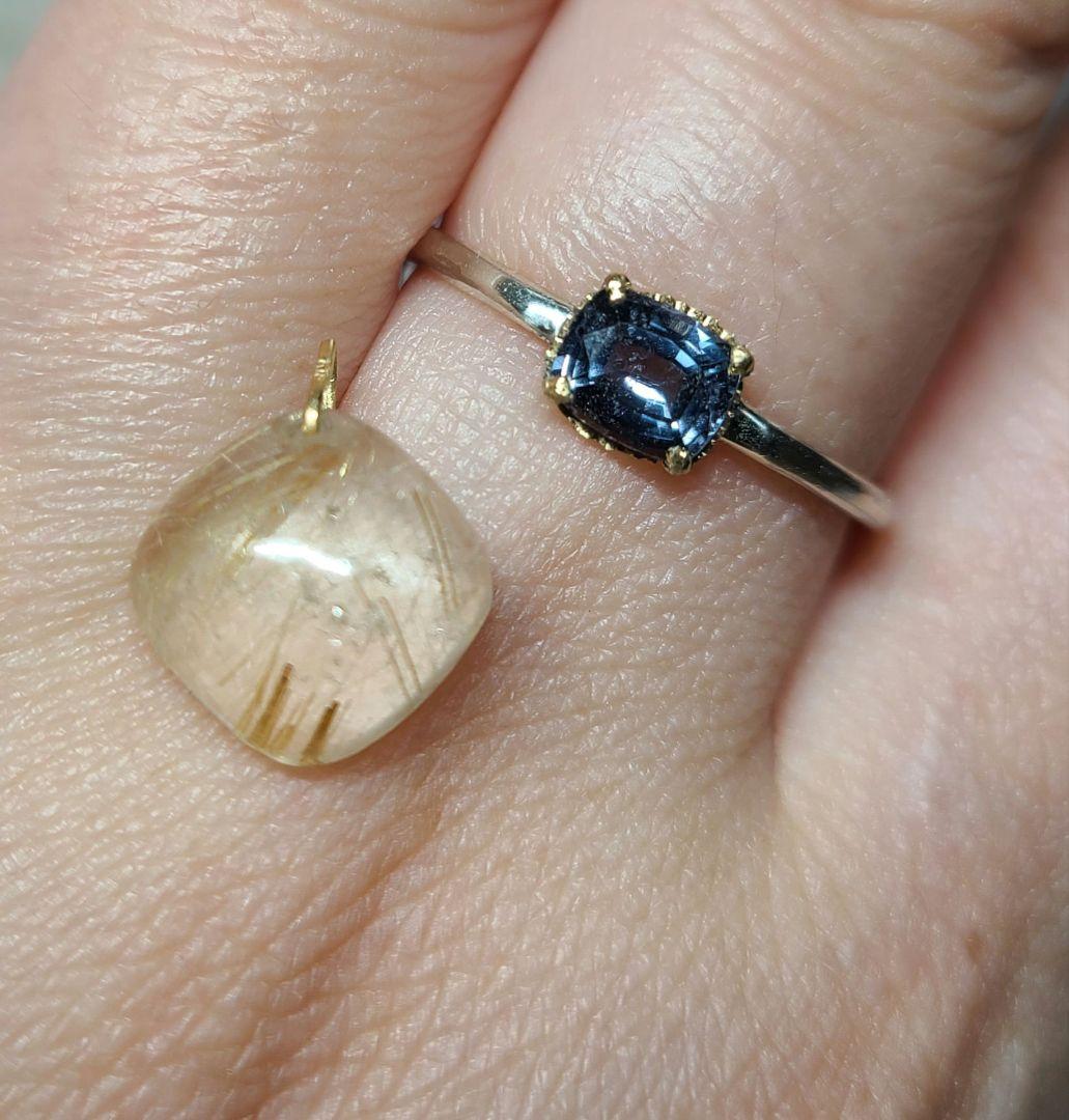 ニケ☆★ミャンマー産ブルースピネル、ブラジル産ルチルクオーツ★オーダー