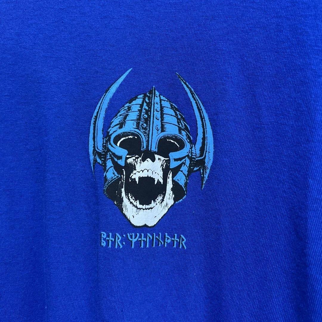 パウエル　Powell Peralta スカル tシャツ 2005年製　青　xl