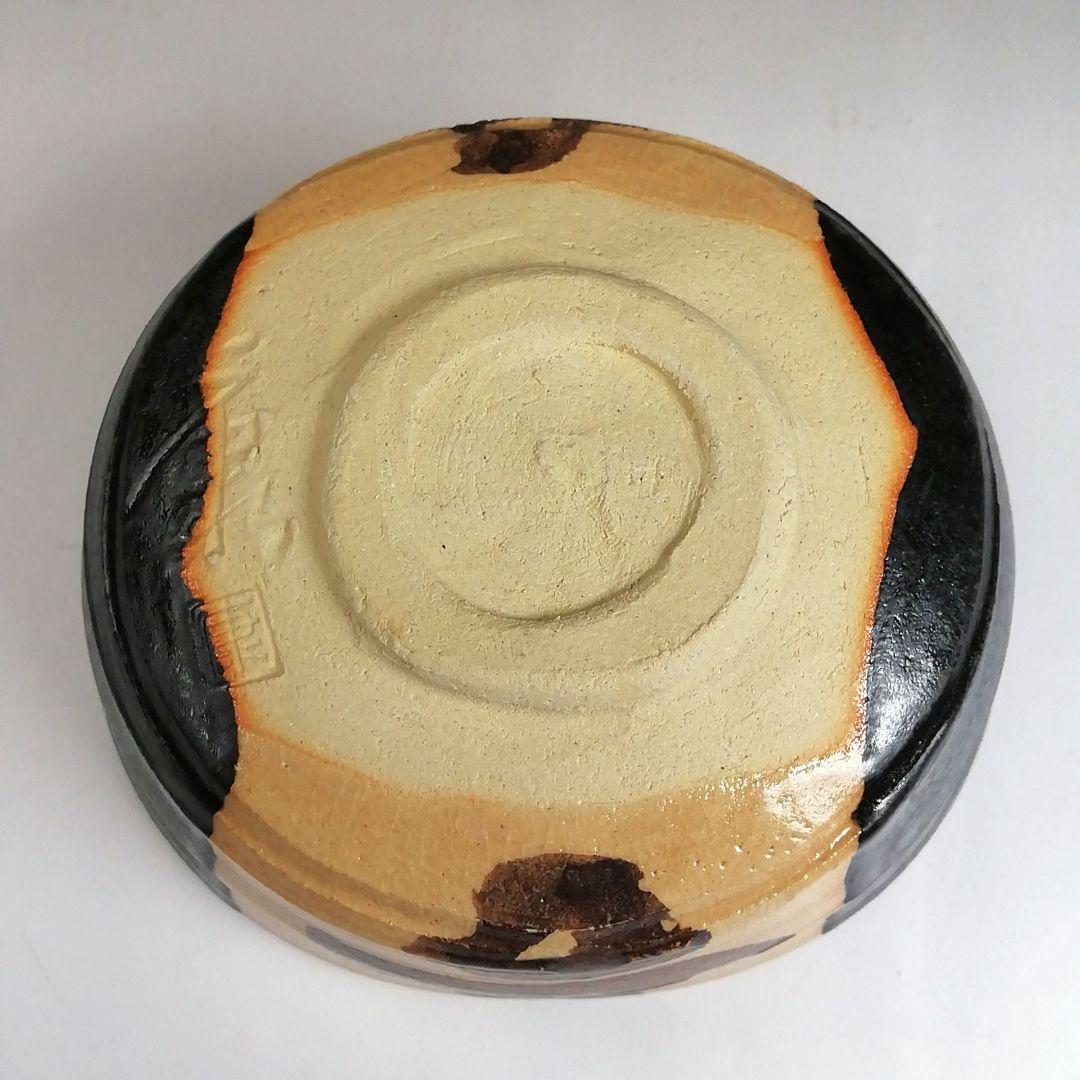 Ｓ９２９　茶碗　『黒織部茶碗』『御題　語』『寺田康雄 作』　共箱　抹茶碗　茶道具