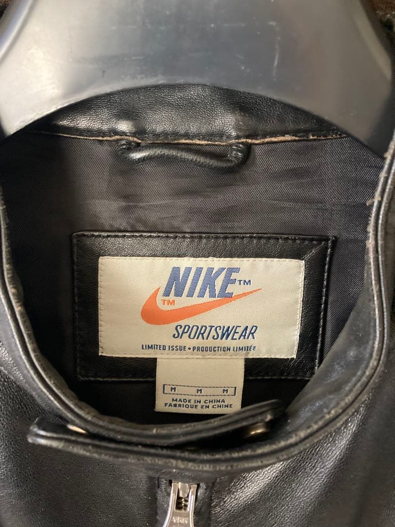激レア NIKE ナイキ レザー シングル ライダース ジャケット NSW