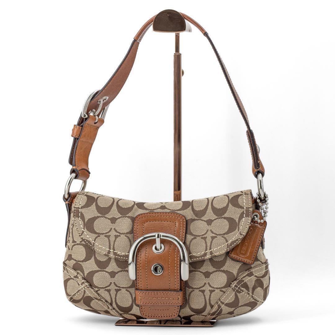 A027【COACH／コーチ】ソーホー　ハンドバッグ　ワンショルダー　シグネチャ
