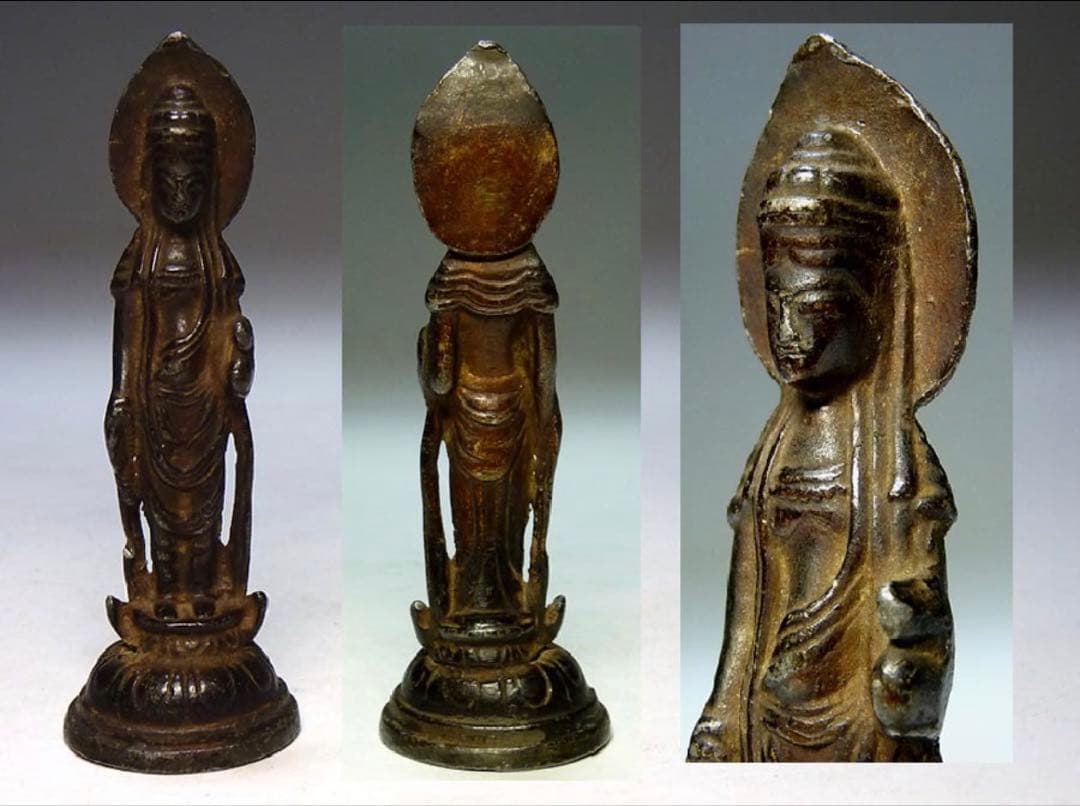 十一面観音菩薩立像 室町 金銅仏 白洲正子 仏像 仏教美術 仏具 骨董 古美術