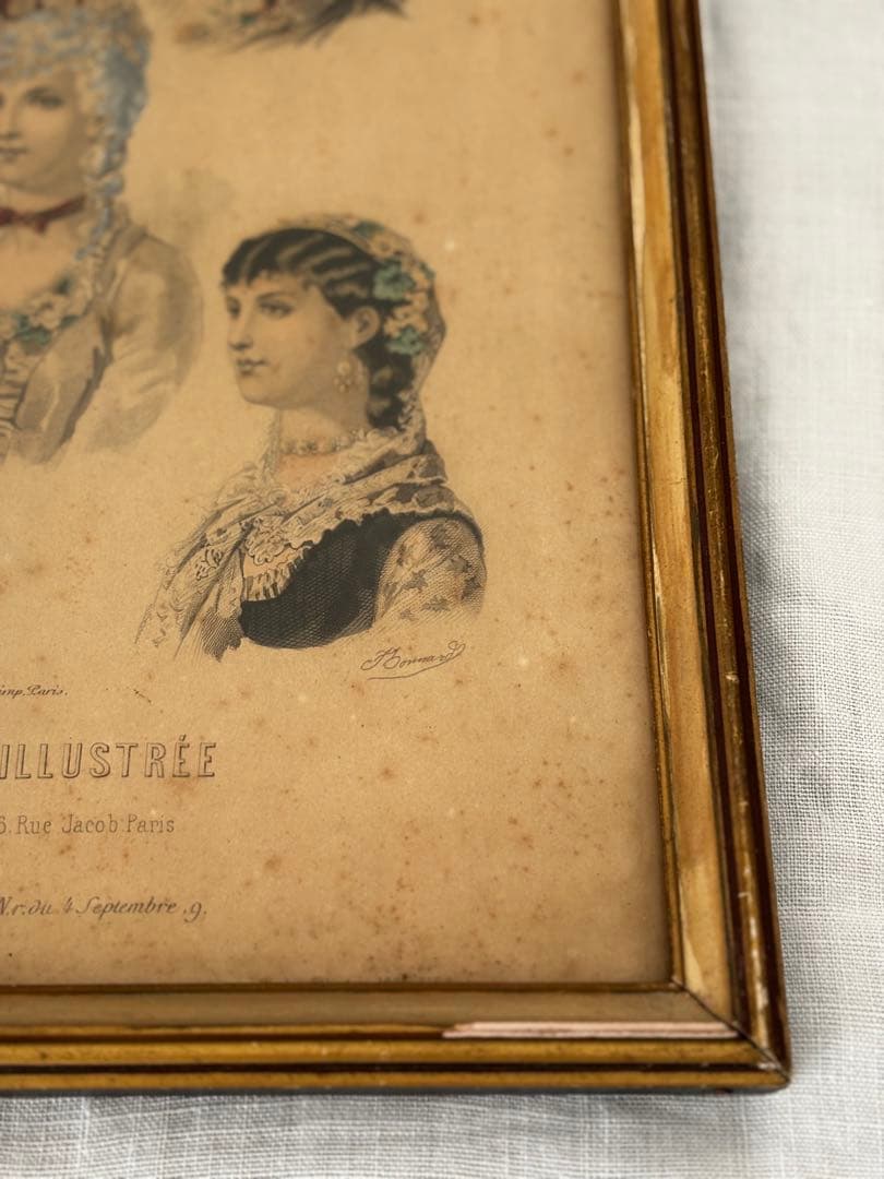 フランス　蚤の市　額　フレーム　壁掛け　ブロカント