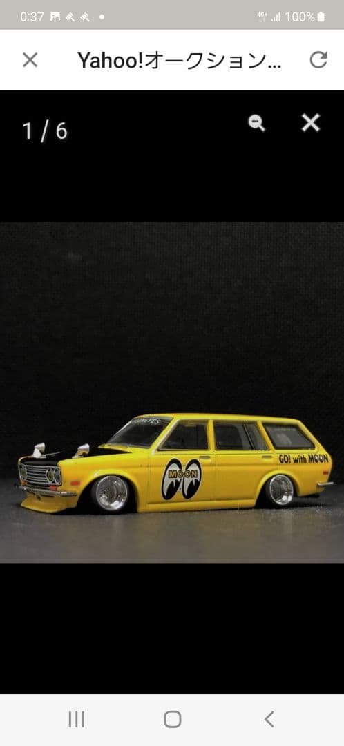 ターマックワークス1/64ブルーバード510ワゴンMOONEYES　深リム(改)