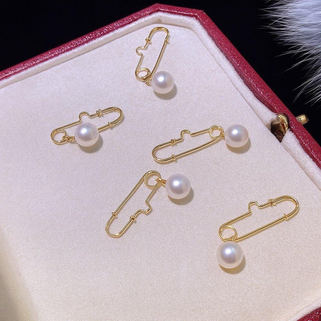 K18YG WG PG ブローチ 安全ピン チャーム留め ピアス 繋ぎ 18K