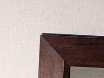 【真作】絵画　油彩8号　静寂なる湖畔と遠山　ブルートーンに包まれた朝景　Y16