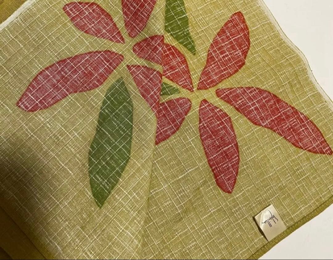 Sybilla シビラ　お花と葉っぱの浴衣と博多織の半幅帯と真田紐と帯留めセット