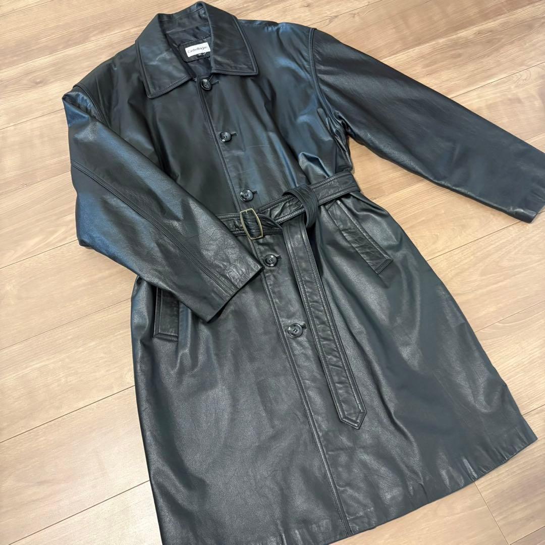 美品 Castelbajac レザーコート XL リアルレザー ベルト付 Y2K