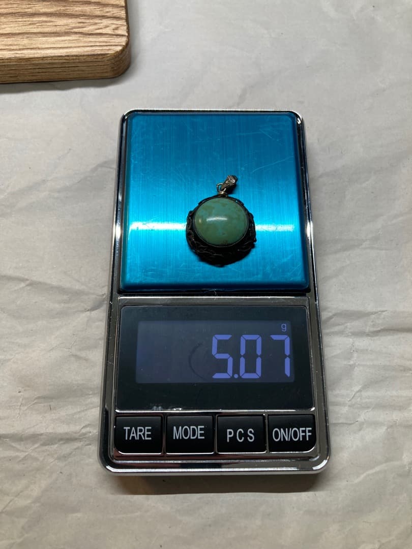 ヴィンテージ トルコ石 ターコイズ 七宝焼 ペンダントトップ 金彩？