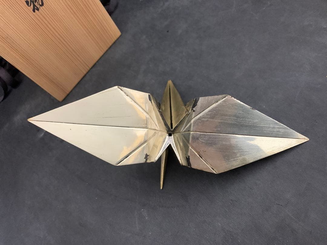 平安　昌美造　折鶴置物　約147g