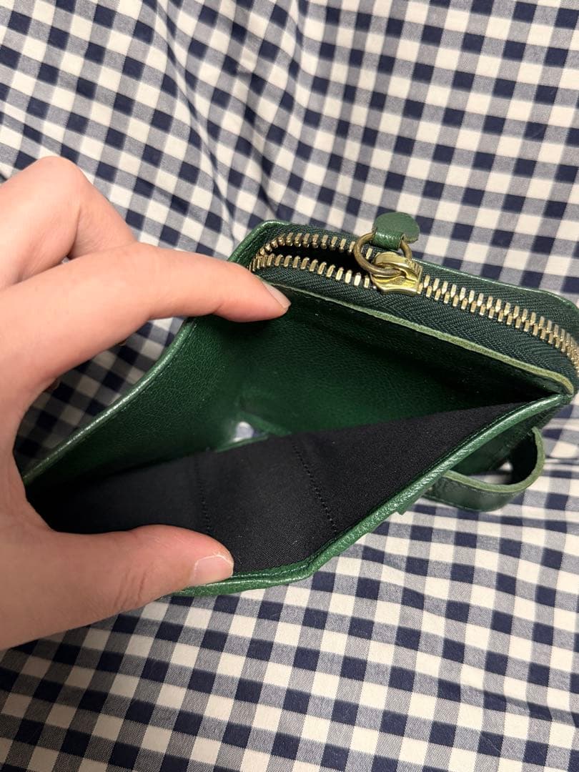 イルビゾンテ　ILBISONTE グリーンレザー 二つ折り財布