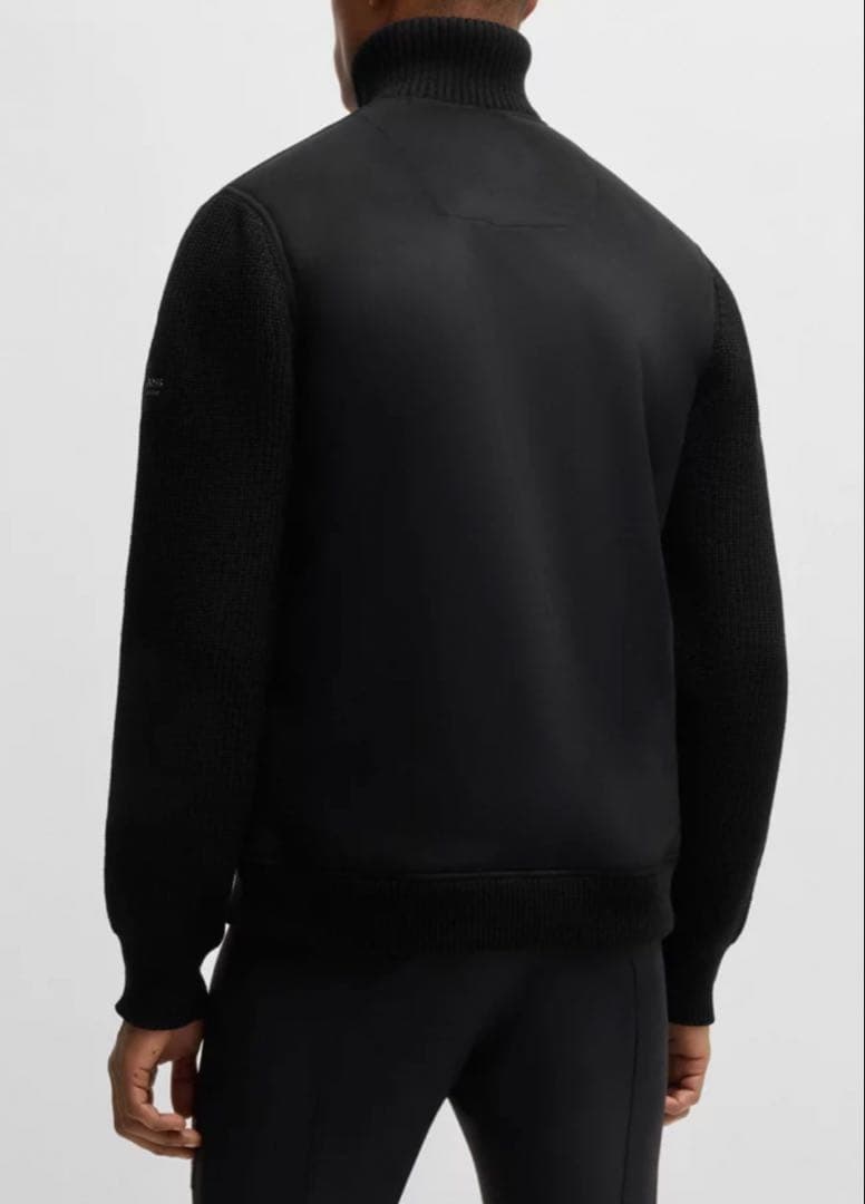 フェイクスエード ジャケット ニットトリム