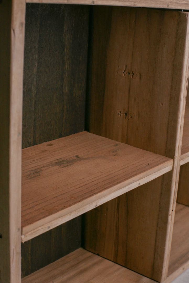 桝目棚 本棚　収納棚　小物入れ　棚　古家具　ヴィンテージ家具