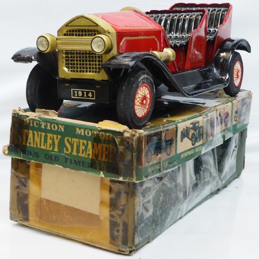 ブリキ【スタンレー スチーマー  オールドタイマー赤】tin toy car箱付