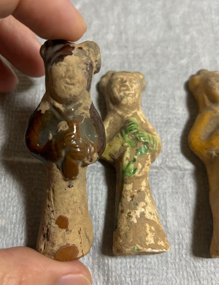 中国 骨董品 唐宋 古美術 陶器 人形 3体セット