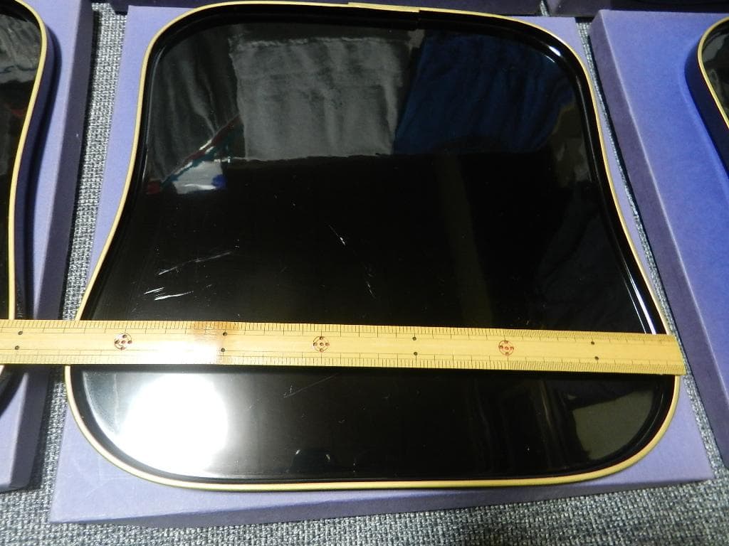 越前塗　縁金　瓢型会席膳　天然木　黒漆器 膳 9枚セット　茶道具