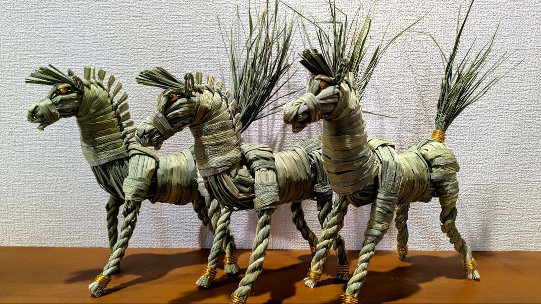 muffyページ　正月飾り干支　午　三体