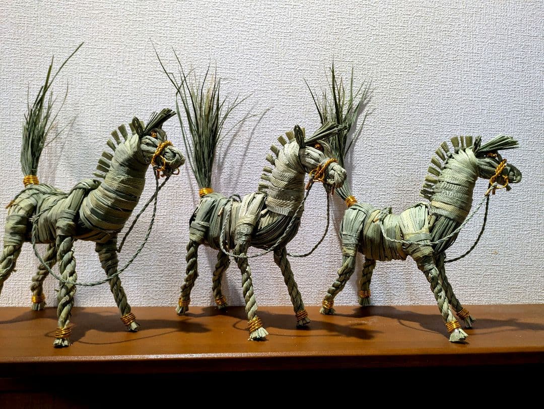 muffyページ　正月飾り干支　午　三体