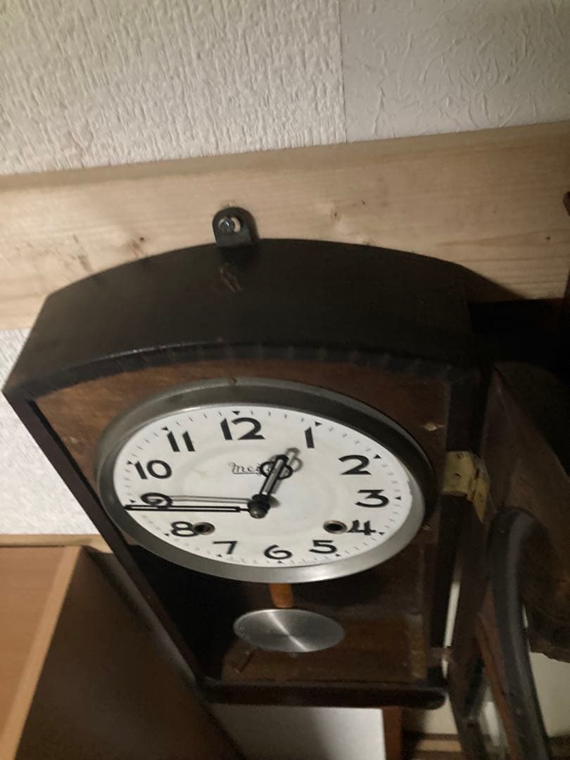 Meiji時計 数打ち式8日巻アンティーク柱時計 稼働中