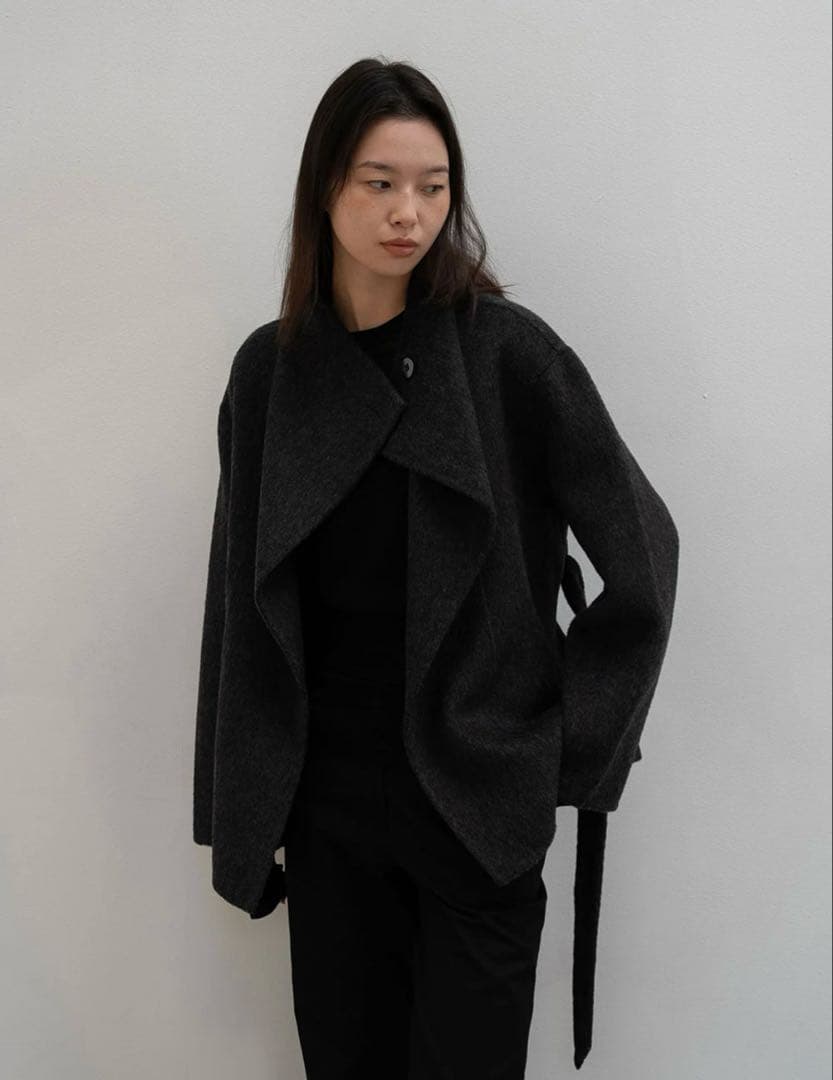 ジャケット・アウター OHOTORO Ecru Half Coat charcoal