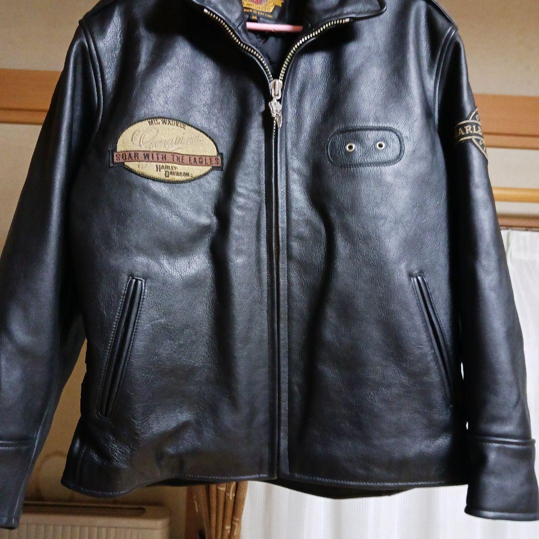 Harley Davidson 黒レザーライダースジャケット
