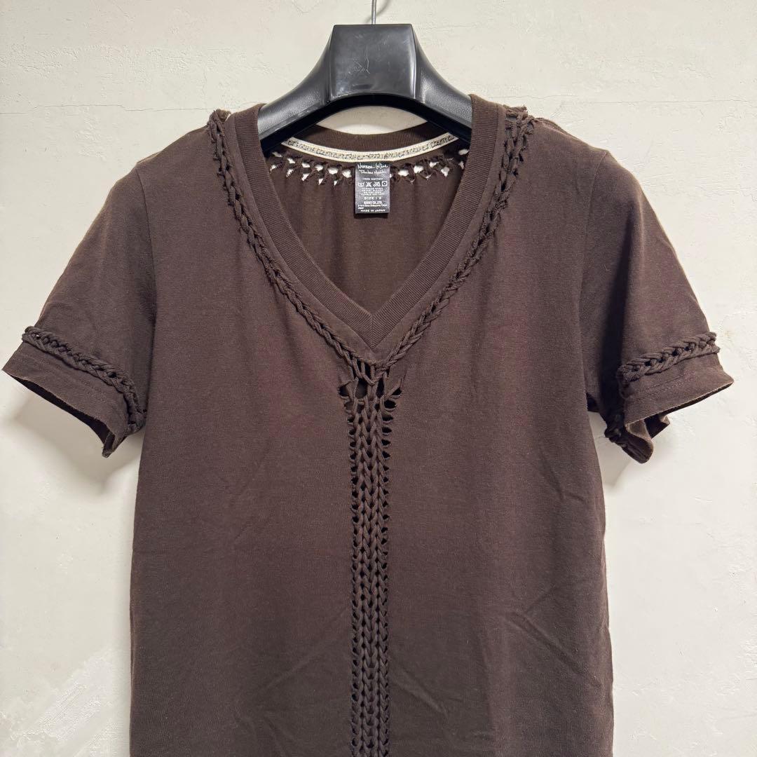 トップス 07SS ABOUT A BOY Braided Mesh V-neck T