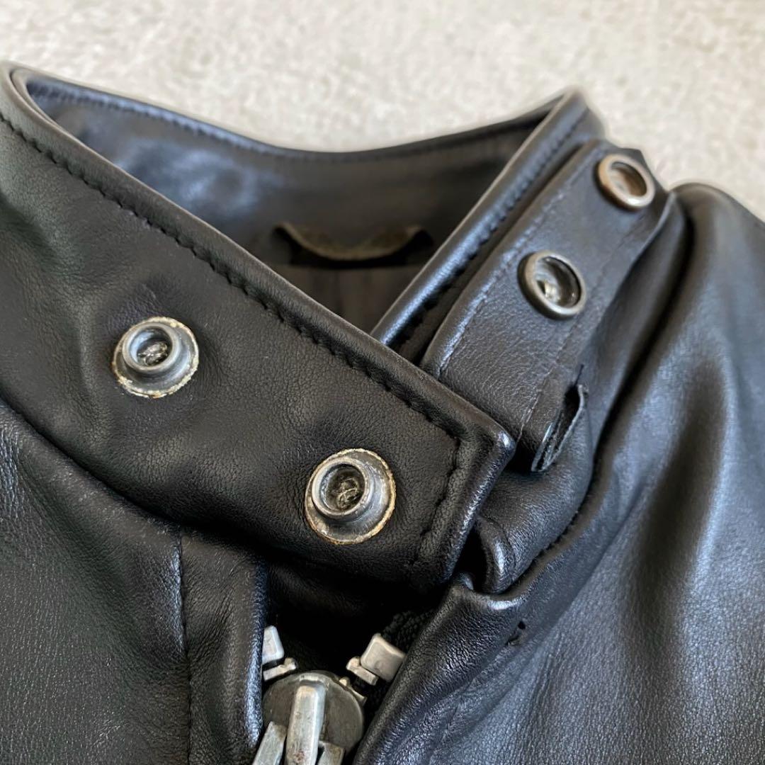 schott ライナー付き　ライダースジャケット　レザー　黒　36 USA製