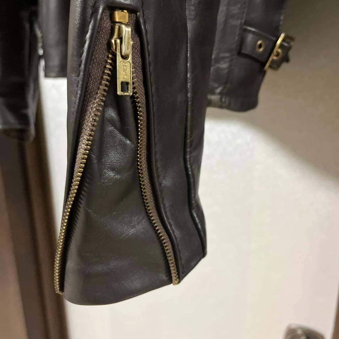 Schott 643E ダークブラウンレザー シングルライダース サイズ38