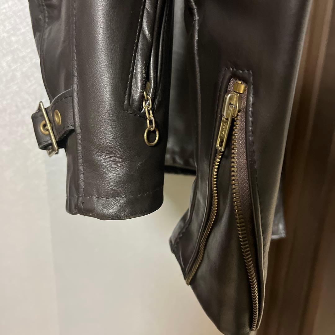 Schott 643E ダークブラウンレザー シングルライダース サイズ38