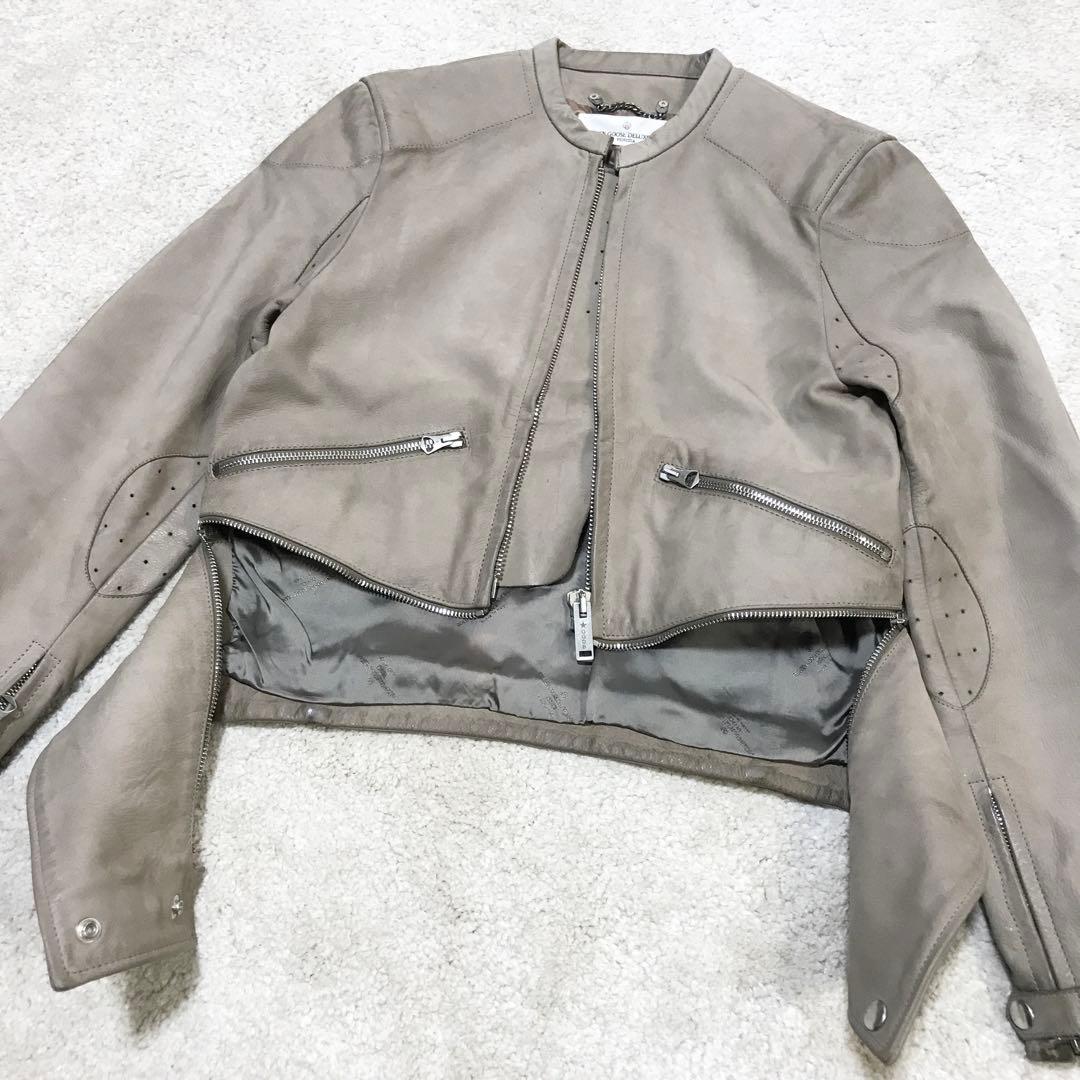 golden ♫ シングルライダースジャケット xxs グレージュ